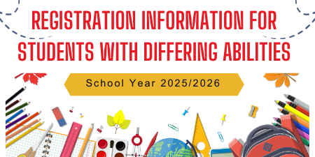 Registration Information for students with differing abilities graphic